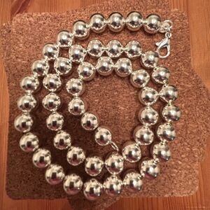 10mm Sterling Silver Bead Necklace